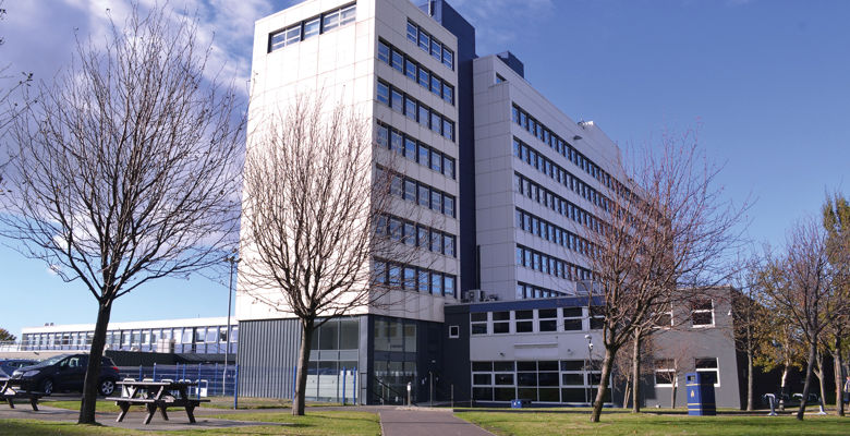 Sighthill campus building on a sunny day.