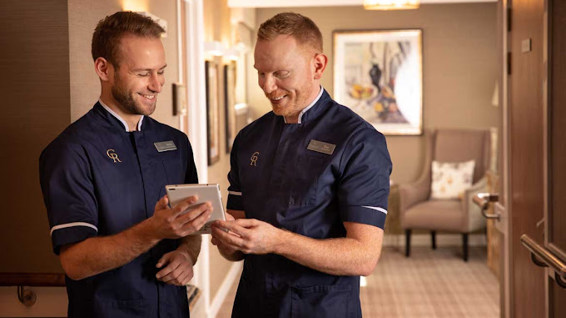 Professional Care Home Staff In Edinburgh Care Home Working On App