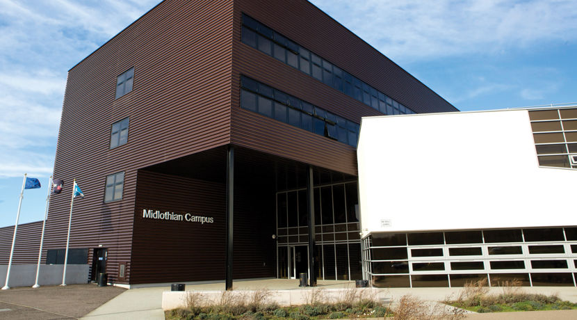 Midlothian campus building on a sunny day.