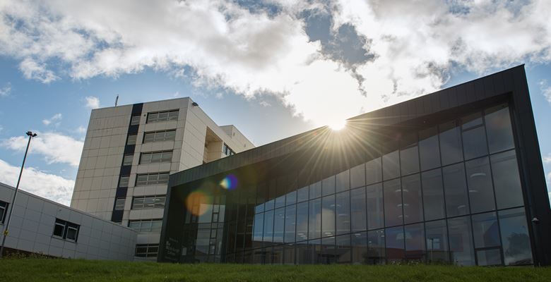 Sighthill campus building on a sunny day.