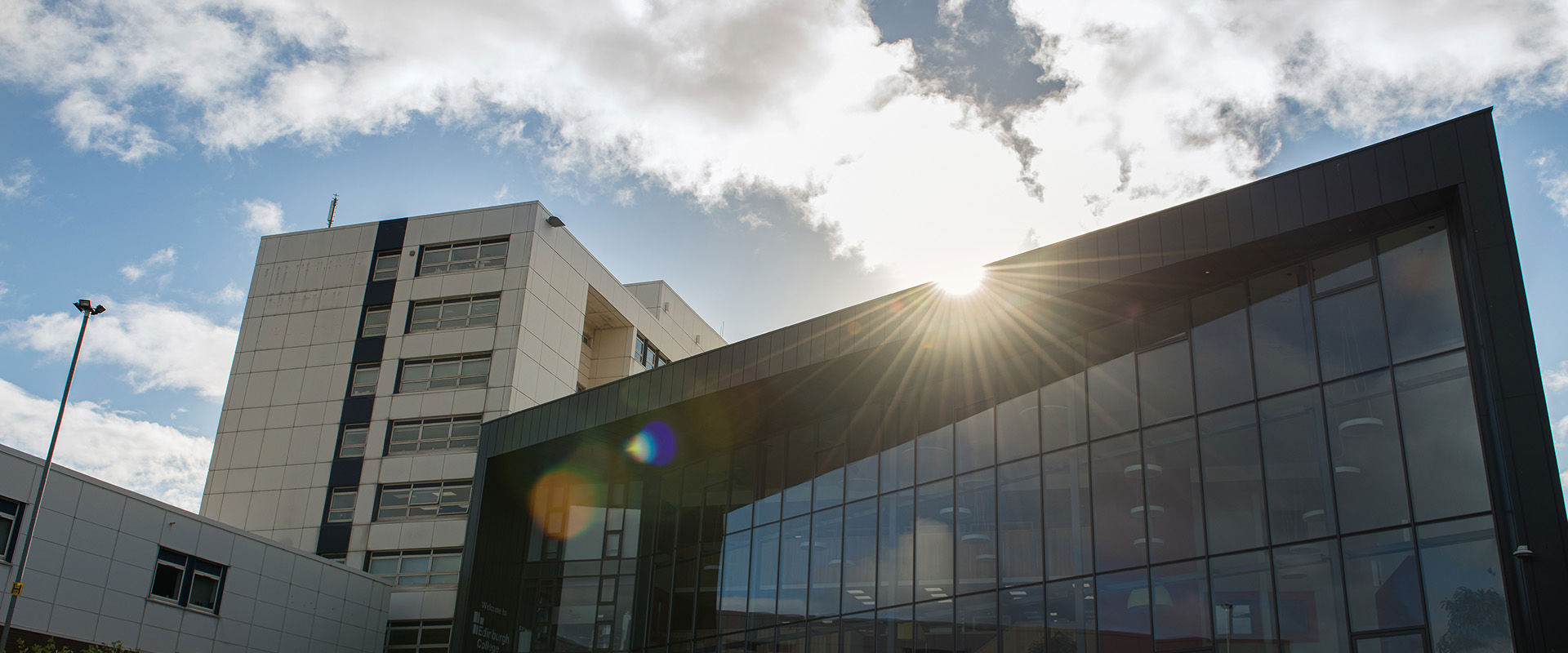 Sighthill campus building on a sunny day.